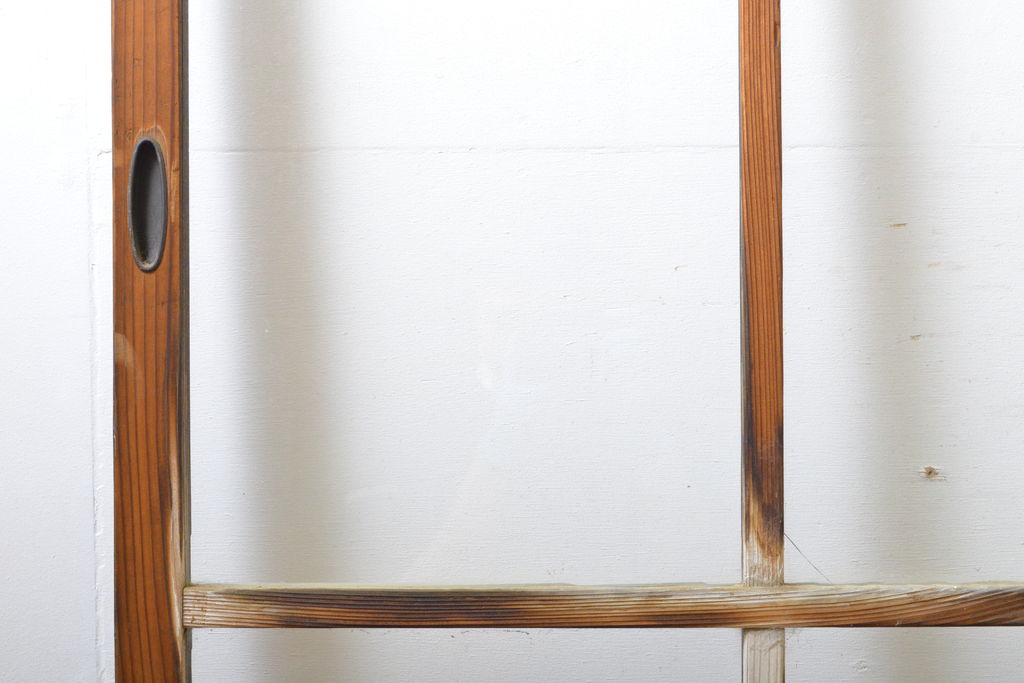 アンティーク建具　ゆらゆらガラス　昭和レトロな雰囲気漂うガラス戸4枚セット(格子戸、引き戸)(R-062028)