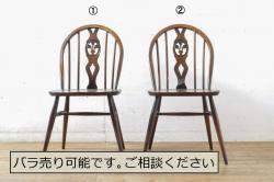 アンティーク家具　和製アンティーク　栗材　シックな雰囲気漂う回転イス(椅子、チェア、ワークチェア)