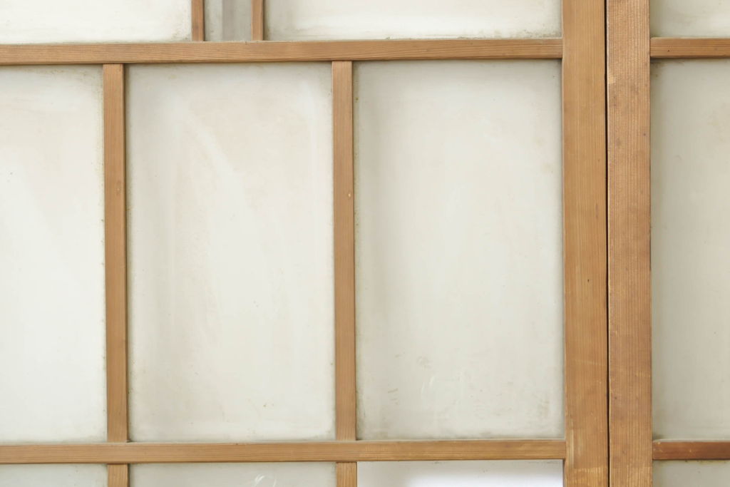 アンティーク建具　和の雰囲気漂うガラス戸4枚セット(引き戸、建具)(R-054034)
