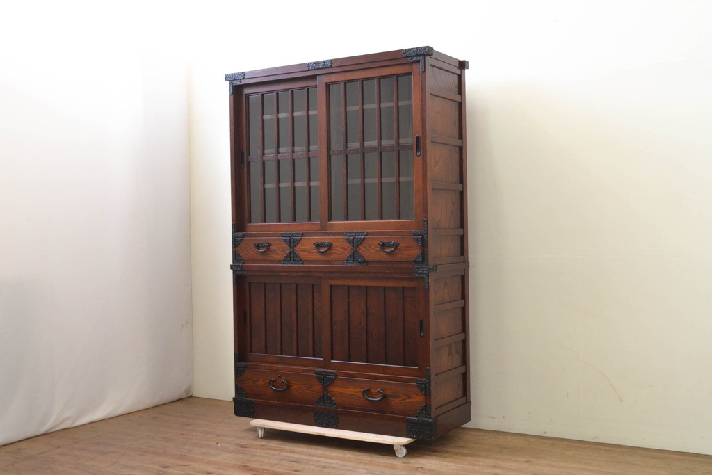 中古カップボード 水屋箪笥 飾り棚 中古美品 modamaior.omegahost.com.br