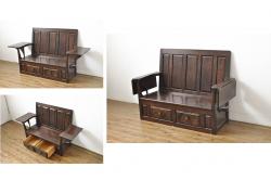 ヴィンテージ家具　オールドマルニ　maruni(マルニ木工)　ベルサイユ　優雅なデザインが魅力のオットマン(スツール、椅子、ビンテージ)(R-045173)