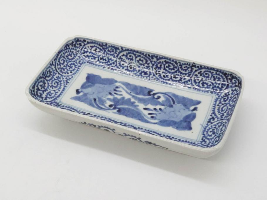 古伊万里 蛸唐草 富貴長春 大膾皿 江戸 6客 李朝・大聖寺