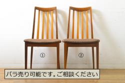 ペイント家具　ビーチ材　丸い座面が可愛らしいフランスアンティークのダイニングチェア(椅子)