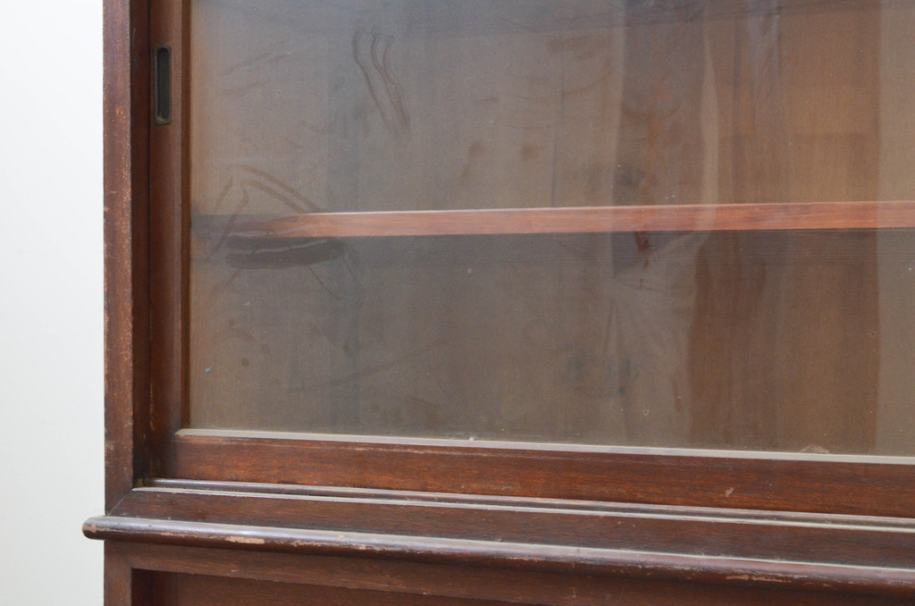 和製アンティーク　大正ロマン　レトロな佇まいが魅力的なサイドボード(収納棚、サイドキャビネット、戸棚、食器棚、飾り棚、ガラスケース、店舗什器、本箱、ブックケース)(R-069507)