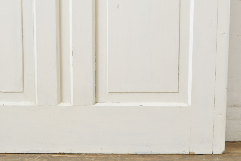 アンティーク建具　ペイント仕上げ限定　ホワイトカラーが爽やかなペイントガラス戸1枚(引き戸、建具)(R-062807)