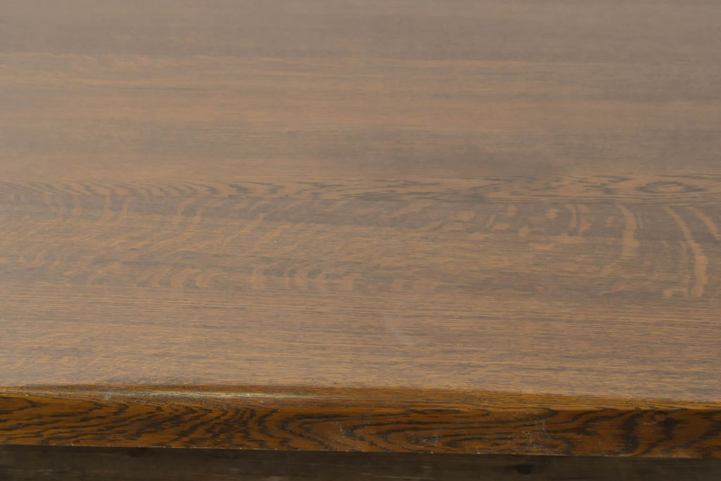 中古　美品　北海道旭川家具　山室家具製作所　ナラ材　天板極厚　木の温もりを感じるダイニングテーブル(食卓、4人掛け、6人掛け)(R-063148)