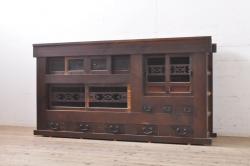 ラフジュ工房オリジナル　アンティーク建具を利用した大正ロマン香る収納棚(キャビネット、戸棚)(2)