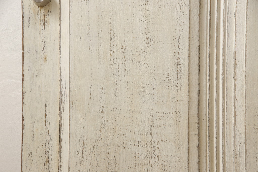 アンティーク建具　フランスアンティーク　特大サイズ　おしゃれなアクセントになるロートアイアンフェンス付きドア1枚(扉、木製ドア、玄関ドア、建具)(R-063412)