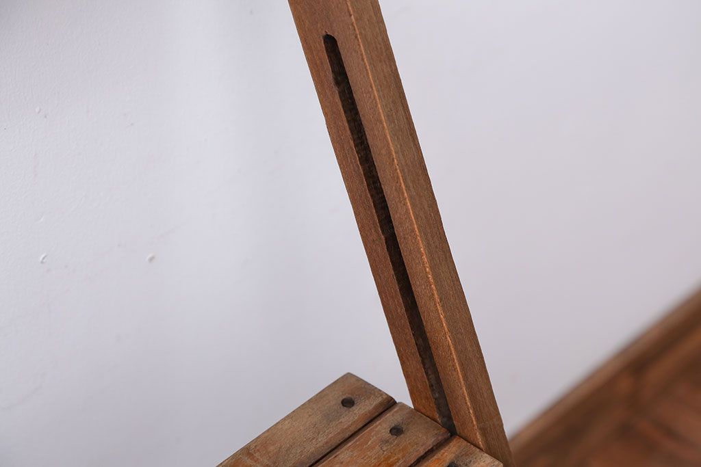アンティーク家具　イギリスアンティーク　古い木製のフォールディングチェア(1)(ジャンク品)