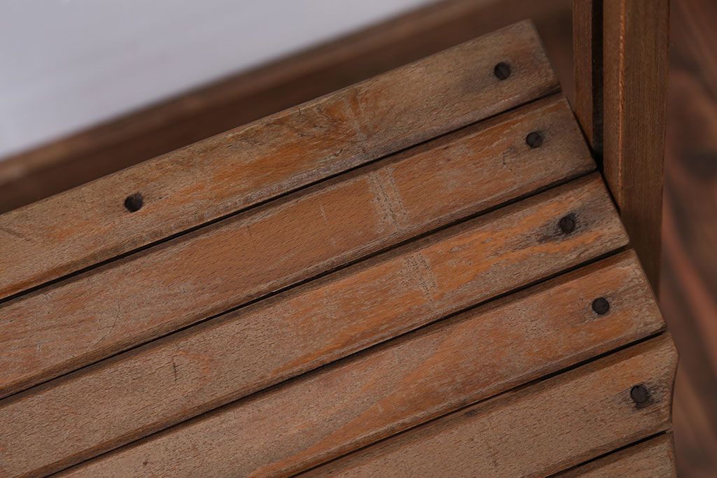 アンティーク家具　イギリスアンティーク　古い木製のフォールディングチェア(1)(ジャンク品)