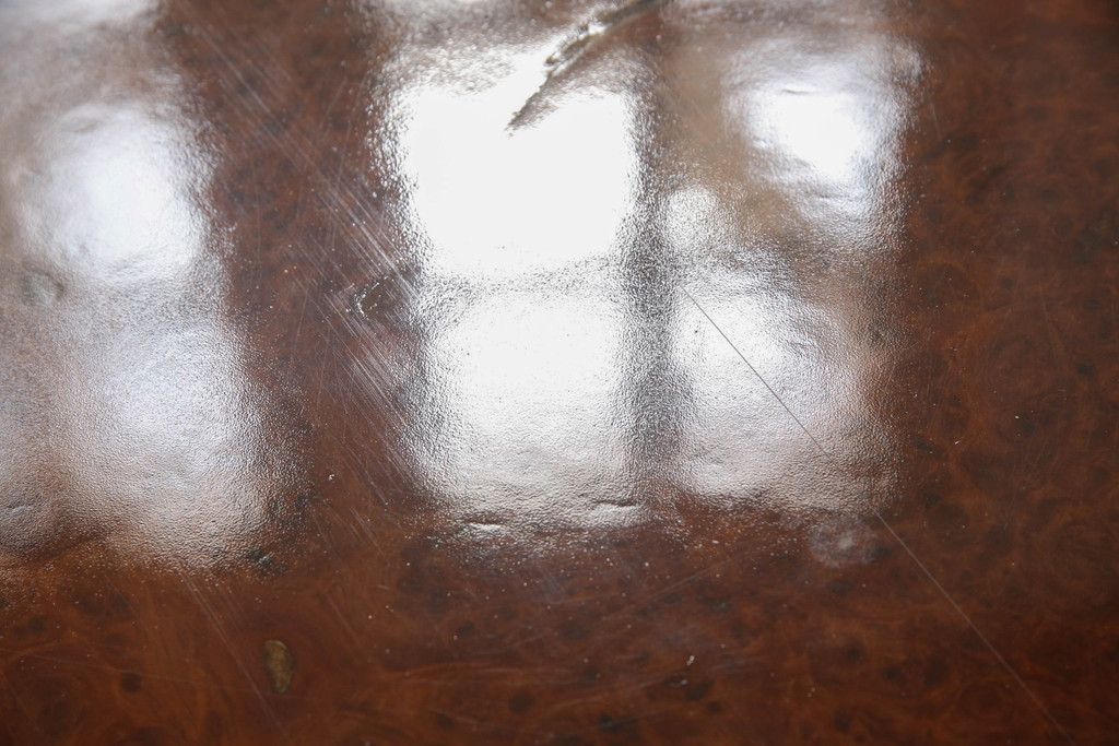 和製ビンテージ　花梨(カリン)材　貴重な鳥眼杢の木肌が魅力的な座卓(ローテーブル、店舗什器、センターテーブル、ヴィンテージ)(R-069265)