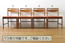 アンティーク家具　オーク材　さわやかなペイントカラーのアンティークチェア(2)