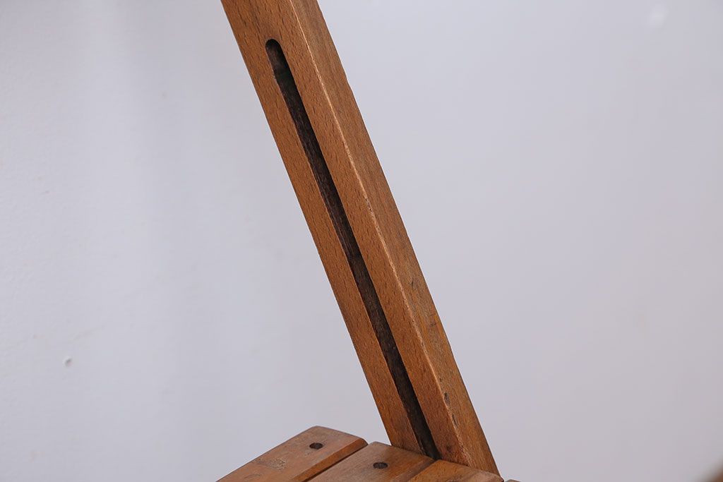 アンティーク家具　イギリスアンティーク　古い木製のフォールディングチェア(3)