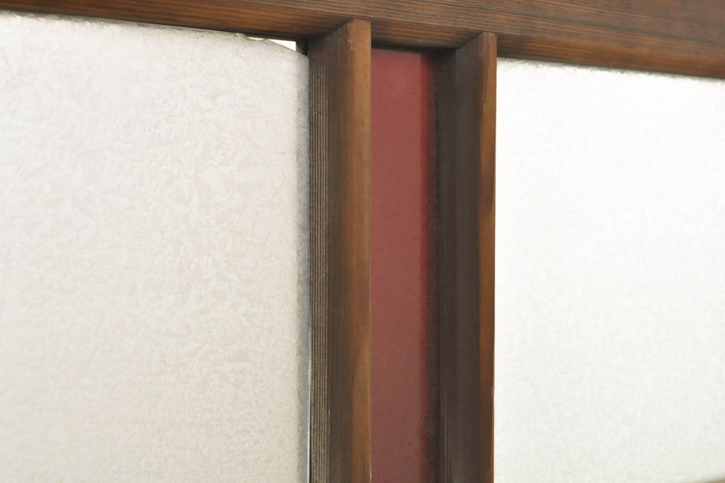 アンティーク建具　大正ロマンの雰囲気を演出する色ガラス入りガラス窓2枚セット(ガラス戸、引き戸、建具)(R-062868)