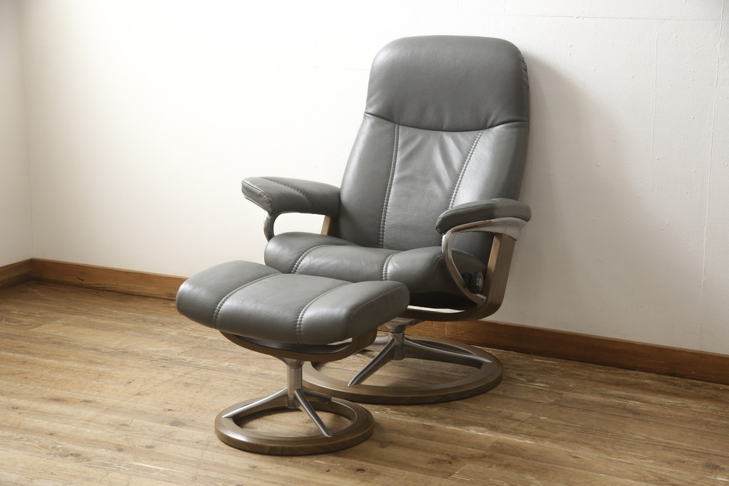 中古 美品 EKORNES(エコーネス) 本革 高級感ある佇まいが魅力的な