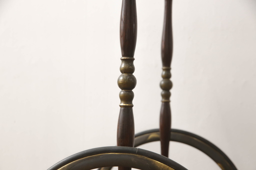 イタリアアンティーク　最高級　凝ったつくりの真鍮製ワゴンテーブル(キャスターワゴン、サイドテーブル、トロリー、キッチンワゴン)(R-063938)