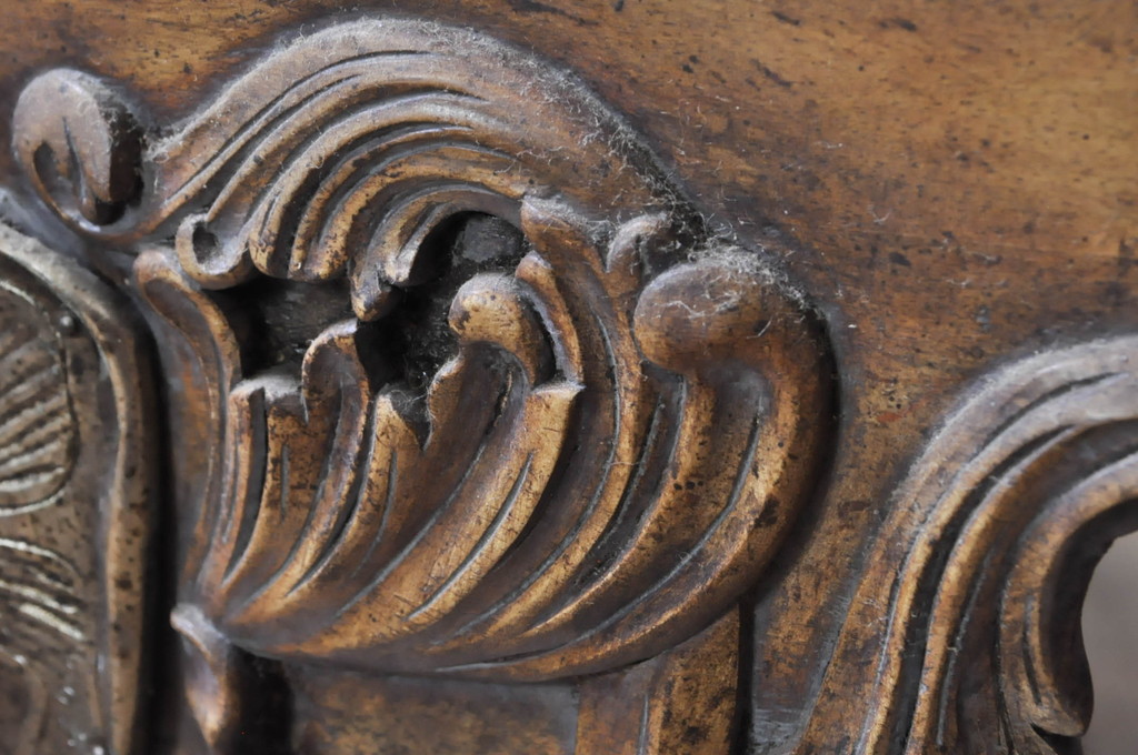 中古　MAITLAND SMITH(メートランドスミス)　天板大理石　優美な彫刻と艶のある木肌が美しい特大チェスト(コモード、サイドボード、サイドチェスト、引き出し、店舗什器)(定価約165万円)(R-069267)