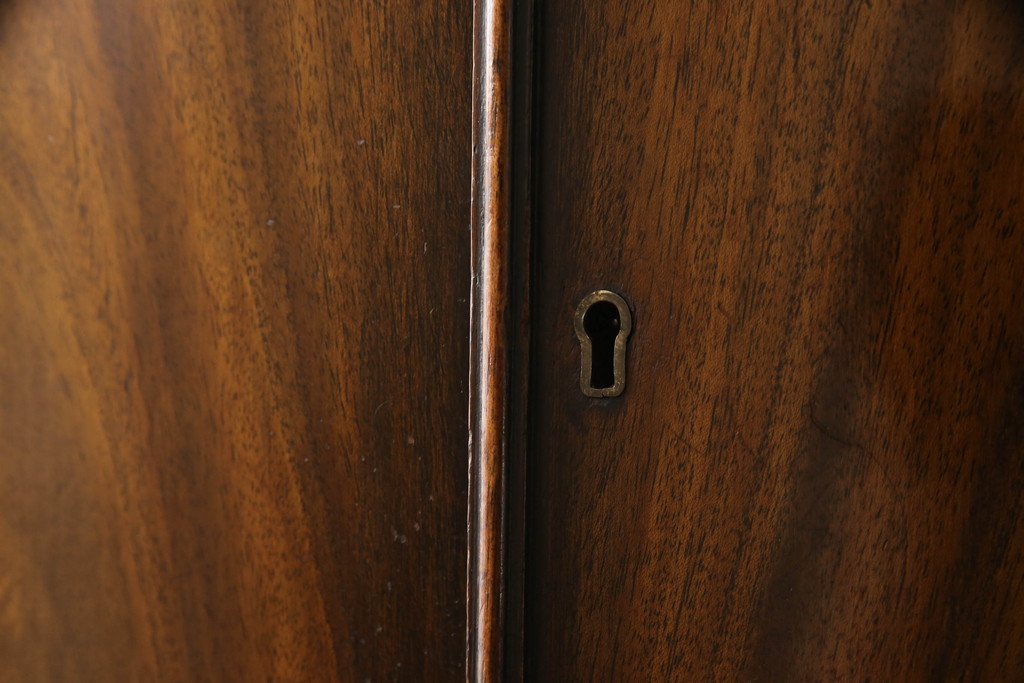 イギリスアンティーク　ウォールナット材　美しい杢目が目を惹くトールチェスト(タワーチェスト、縦型チェスト、引き出し、収納棚、戸棚、キャビネット、英国)(R-065764)