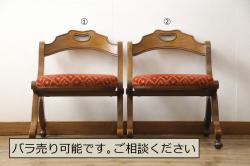 中古　カリモク家具(karimoku)　domani(ドマーニ)　Excel-Life(エクセルライフ)　ウォールナット材　シンプルなデザインが美しいダイニングチェア2脚セット(椅子、イス、いす)(定価2脚で約26万円)(R-072926)