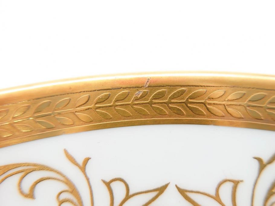 イギリス　AYNSLEY(エインズレイ)　Imperial Gold(インペリアルゴールド)　上品なゴールドのデザインが素敵なプレート5枚セット(洋食器、皿)(R-070492)