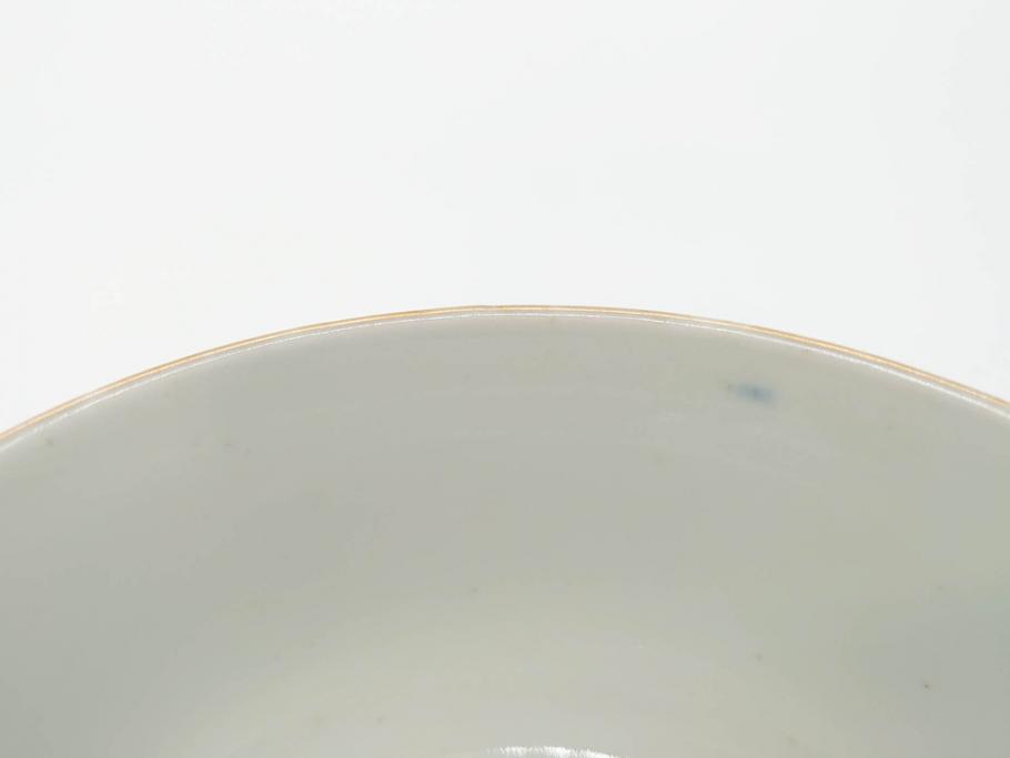 幕末〜明治期　伊万里　金彩　約14cm　4.4寸　華やかな色絵が食卓に彩を与える蓋付き茶碗3客セット(獅子、松竹、和食器、四寸四分)(R-070637)