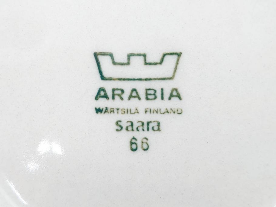 ARABIA FINLAND　saara(サーラ)　大胆に描かれた花模様と深みのある色合いが素敵なカップ&ソーサー4客セット(アラビア、フィンランド、北欧食器、C&S)(R-070642)