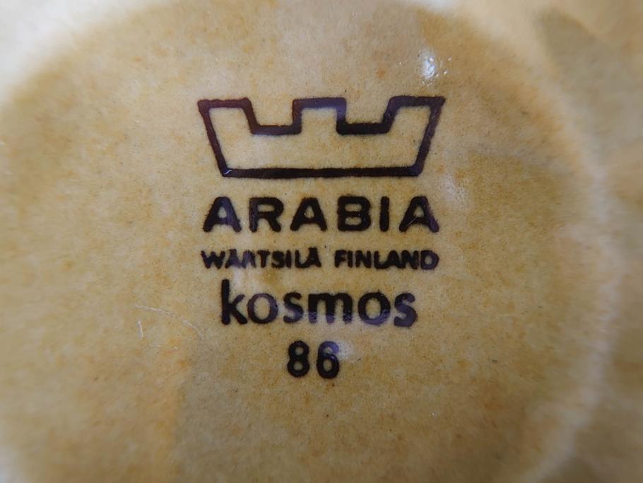 ARABIA FINLAND　Kosmos(コスモス)　Ulla Procope(ウラ・プロコッペ)　コスモスの花びらを表現したラインが魅力のコーヒーカップ&ソーサー2客セット(アラビア、フィンランド、Sモデル、北欧食器、C&S)(R-070721)