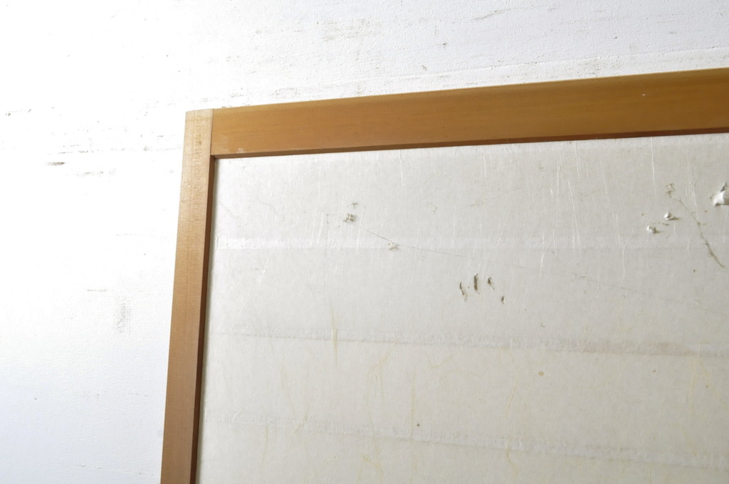 中古　上手物　和の空間づくりにおすすめ!　数寄屋で使われていた猫間障子戸2枚セット(雪見障子戸、建具、引き戸、ガラス戸)(R-063790)