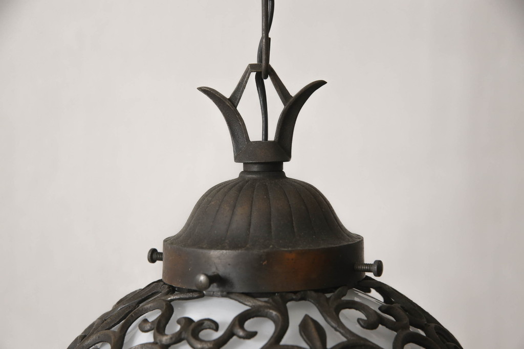  和製アンティーク　モダンな雰囲気漂う銅製のペンダントライト(天井照明、吊り下げ照明)(R-069198)