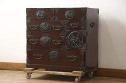 中古　たっぷり収納できるイギリス家具風のマガジンラック(本立て、ブックケース、収納)(R-048132)