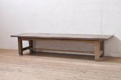 和製ビンテージ　松本民芸家具　塗り直しあり　シックな佇まいがお洒落なダイニングテーブル(2人掛け、4人掛け、食卓)(R-072879)