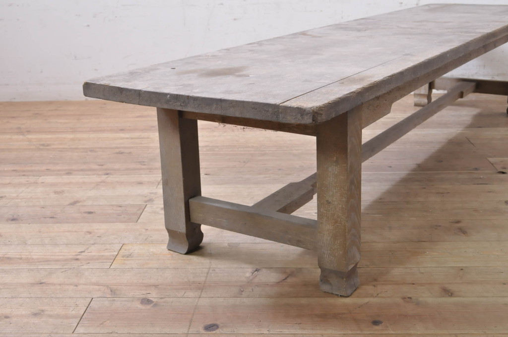 和製アンティーク　大正ロマン　素朴な質感が味わい深い長テーブル(ローテーブル、センターテーブル、座机)(R-068372)