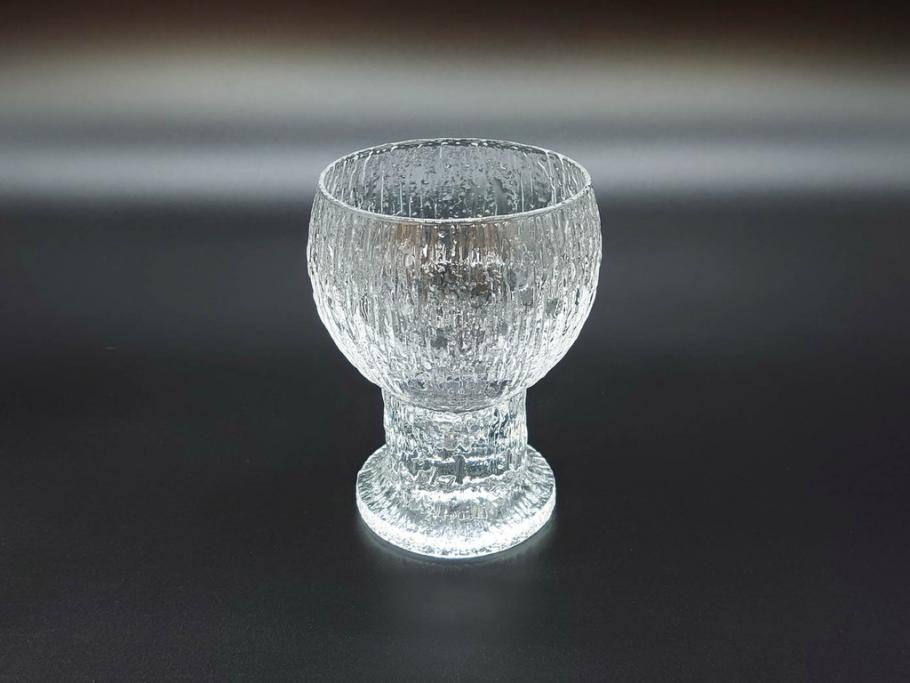 ヴィンテージ　廃番　iittala(イッタラ)　Kekkerit(ケッケリト)　氷の彫刻のような美しく存在感のあるショットグラス6客セット(ミニグラス、ガラス、箱付き、ビンテージ、北欧食器)(R-070739)