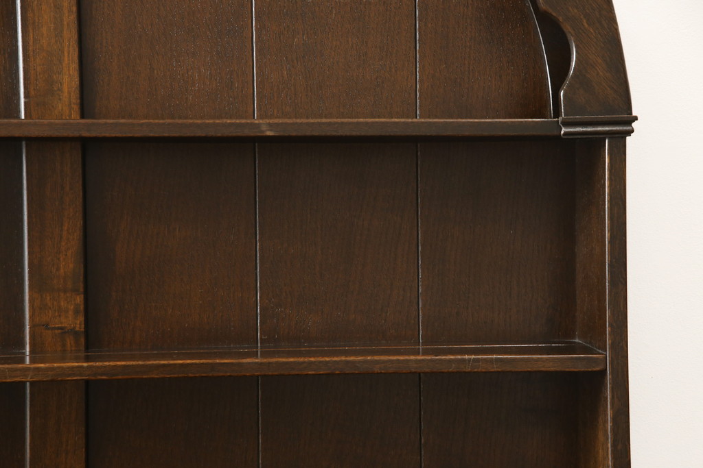 イギリスビンテージ　オーク材　上部の丸みがかわいらしいカップボード(食器棚、キャビネット、飾り棚、ヴィンテージ)(R-058933)