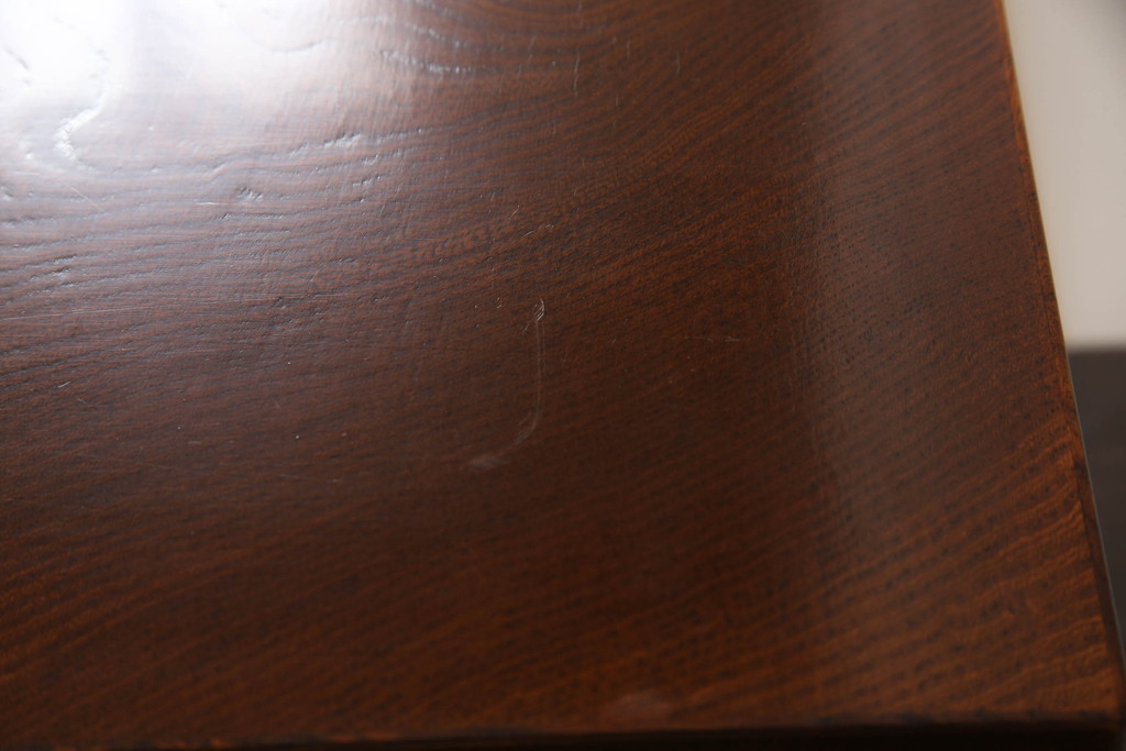 中古　美品　総欅(ケヤキ)材　漆塗り　中桐材　余計な装飾のないシンプルさが潔いサイドテーブル(小引き出し、小物収納)(R-058220)