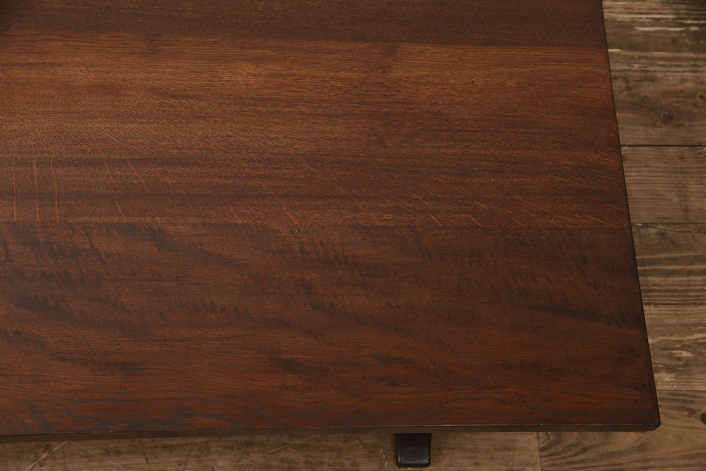和製ビンテージ　松本民芸家具　ナラ材　上質な大人の空間づくりにぴったりな、10型折りたたみ座卓(ちゃぶ台、文机、ローテーブル、ヴィンテージ)(R-052767)