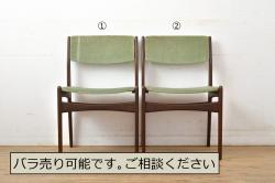 ヴィンテージ家具　北欧ビンテージ　チーク材　フレームの滑らかな質感が魅力のチェア(ダイニングチェア、椅子)(2)