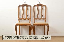 ヴィンテージ家具　北欧ビンテージ　ペイント　シャビーシックなクッションチェア(ダイニングチェア、椅子)(1)
