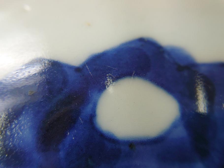 江戸期　古伊万里　色絵　角福　青海波文　8.6寸皿　約26cm　鮮やかな色彩と奇抜なフォルムが食卓のアクセントとなる変形皿5客セット(大皿、八寸六分、和食器、和皿)(R-062349)