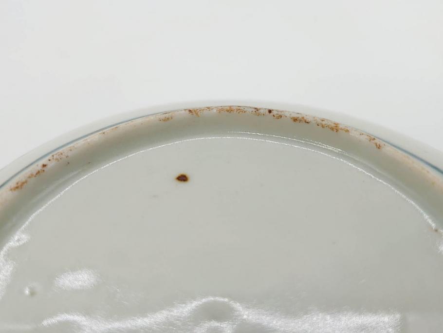 江戸期　古伊万里　染付　約13cm　4.3寸　松の絵が柔らかい雰囲気を醸し出す小皿3枚セット(深皿、和皿、和食器、四寸三分)(R-070775)