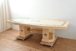 イギリスビンテージ　チーク材　北欧スタイルにおすすめ!!滑らかなフォルムの脚が印象的なダイニングテーブル(4人掛け、6人掛け、エクステンションテーブル、拡張式テーブル、食卓、ヴィンテージ、英国)(R-065820)