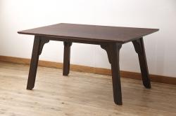 イギリスアンティーク　オーク材　曲線を帯びた脚のデザインが存在感を際立たせるドローリーフテーブル(ダイニングテーブル、食卓、エクステンションテーブル、拡張式テーブル、英国)(R-068593)