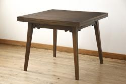 ラフジュ工房オリジナル アンティークペイントが魅力的な6脚格納スツール付きテーブル(ダイニングテーブル、作業台)(2)