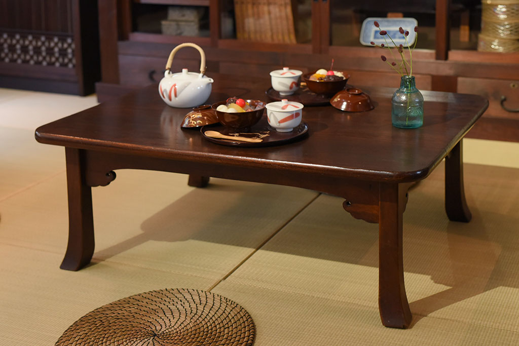 アンティーク家具 アンティーク 天板無垢材一枚板の座卓(ちゃぶ台・テーブル) | ラフジュ工房