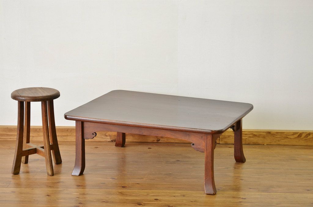アンティーク家具　アンティーク 天板無垢材一枚板の座卓(ちゃぶ台・テーブル)