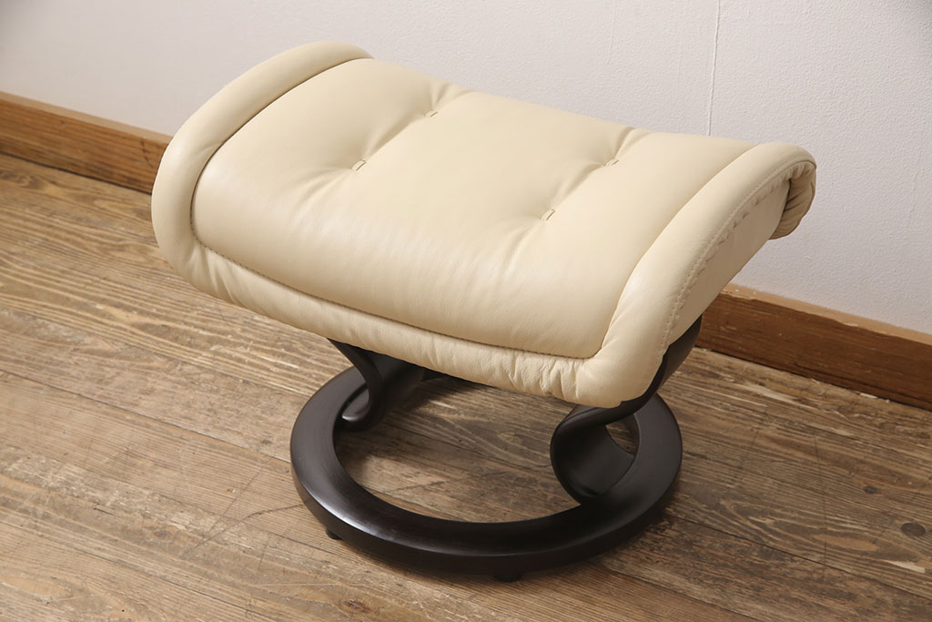 中古　超美品　EKORNES(エコーネス)　本革　ロイヤルシリーズ　オットマン付き　ストレスレスチェア(定価約46万円)(リクライニングチェア、アームチェア、椅子)(R-053070)