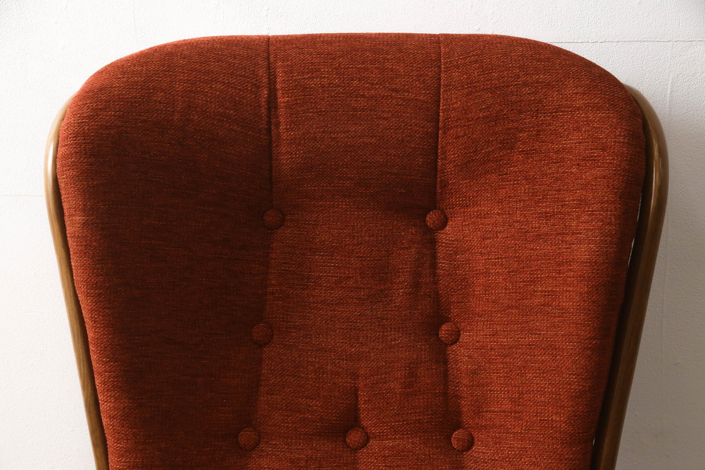 イギリスビンテージ　美品　ERCOL(アーコール)　エバーグリーン　エレガントな雰囲気漂う1人掛けイージーチェア(ラウンジチェア、アームチェア、椅子、ソファ、ヴィンテージ、英国、北欧)(R-061740)