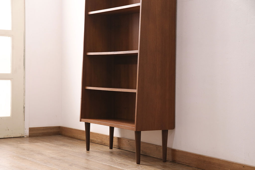 ヴィンテージ家具　デンマーク製　チーク材　シンプルなデザインが取り入れやすいブックシェルフ(本棚、飾り棚、オープンラック、シェルフ、ビンテージ)(R-048519)