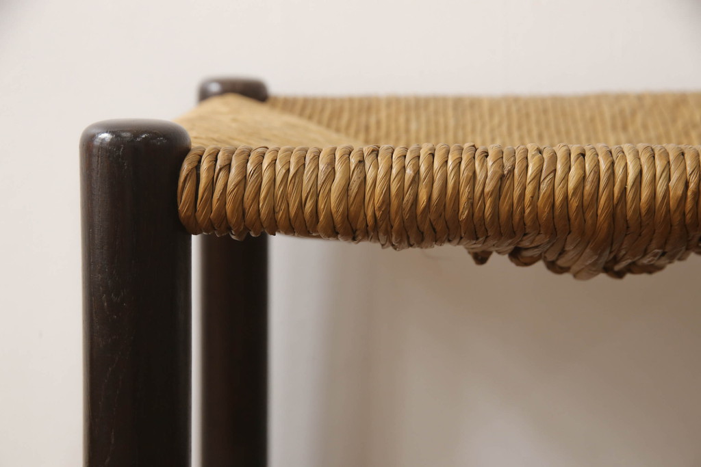 中古　松本民芸家具　#19型　和モダンな雰囲気づくりにおすすめのラッシスツール(椅子、イス、チェア)(定価約6万円)(R-064179)