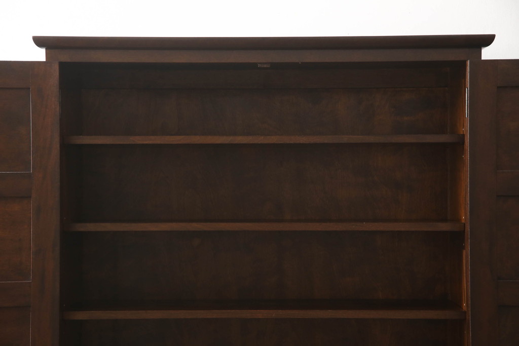 中古　美品　松本民芸家具　特注品　落ち着いた佇まいが魅力的なキャビネット(収納棚、戸棚、食器棚、本棚、本箱、ブックケース)(R-064888)